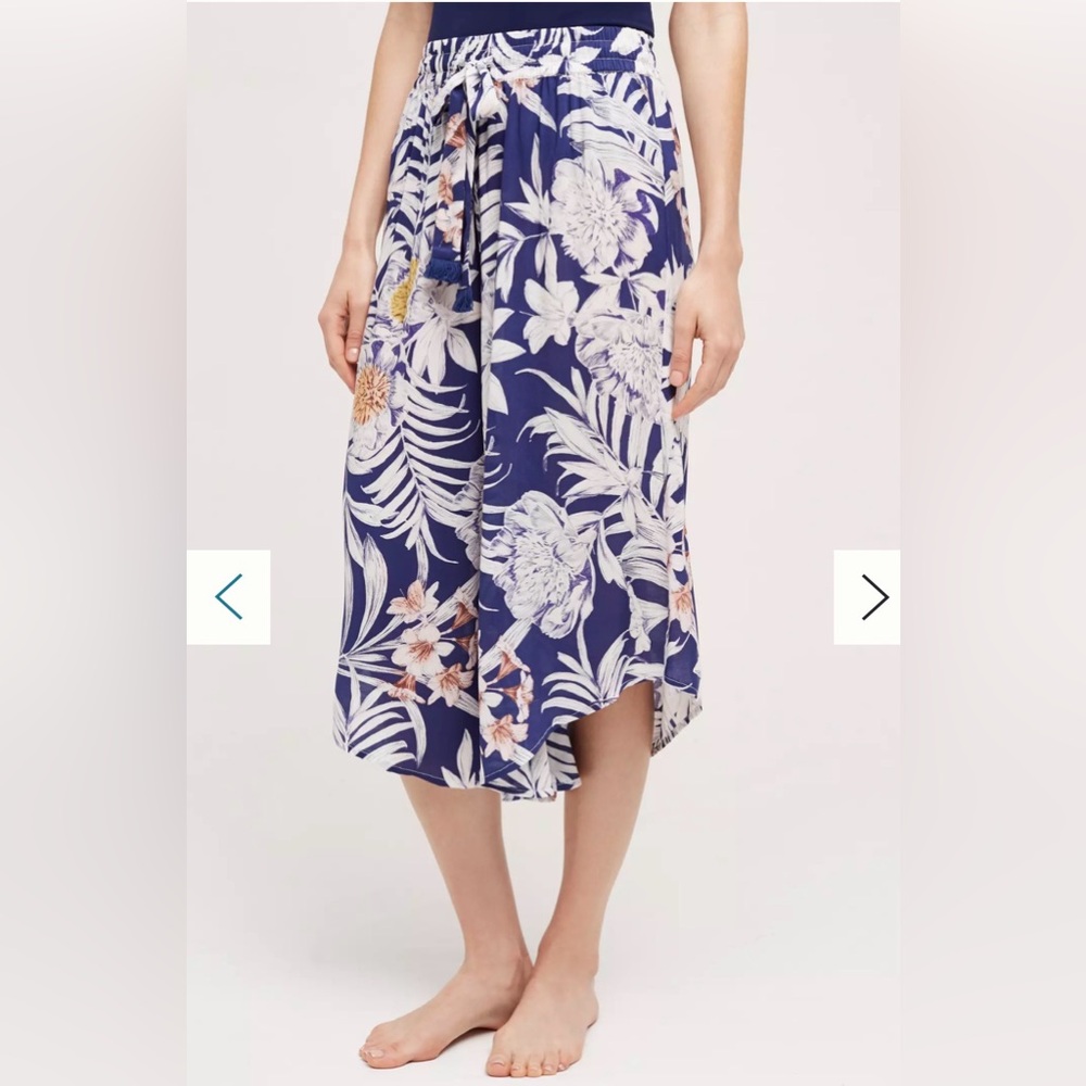 Anthropologie E By Eloise Kalalau Cropped Sleep Pants Exotic prints sz S - Picture 2 of 6